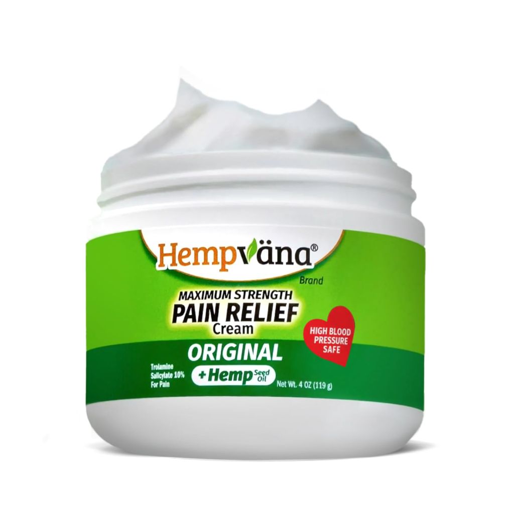 Hempvanan Maximum Strength Pain Relief Cream w/10% Trolamine Salicylate - 4oz.