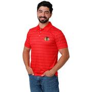 FOCO Chicago Blackhawks NHL Mens Striped Polyester Polo - XXL