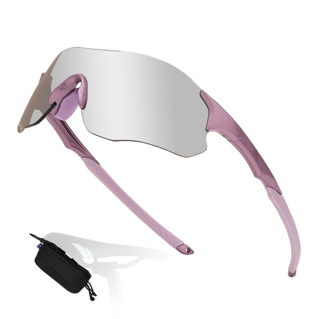 AMBEYE Sports Sunglasses y2k UV400 REVO Mirror Lens - Chrome Lavender