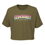 Umbro Girls Boxy Tee, Burnt Olive, L-14