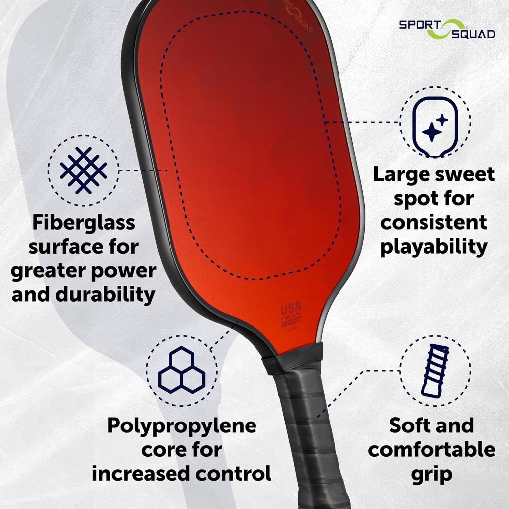 Sport Squad Lightweight Graphite Fiberglass Pickleball Paddle