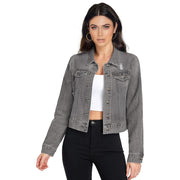SZ 1X, Hybrid & Company Women's Long Sleeve Denim Jackets  | GREY