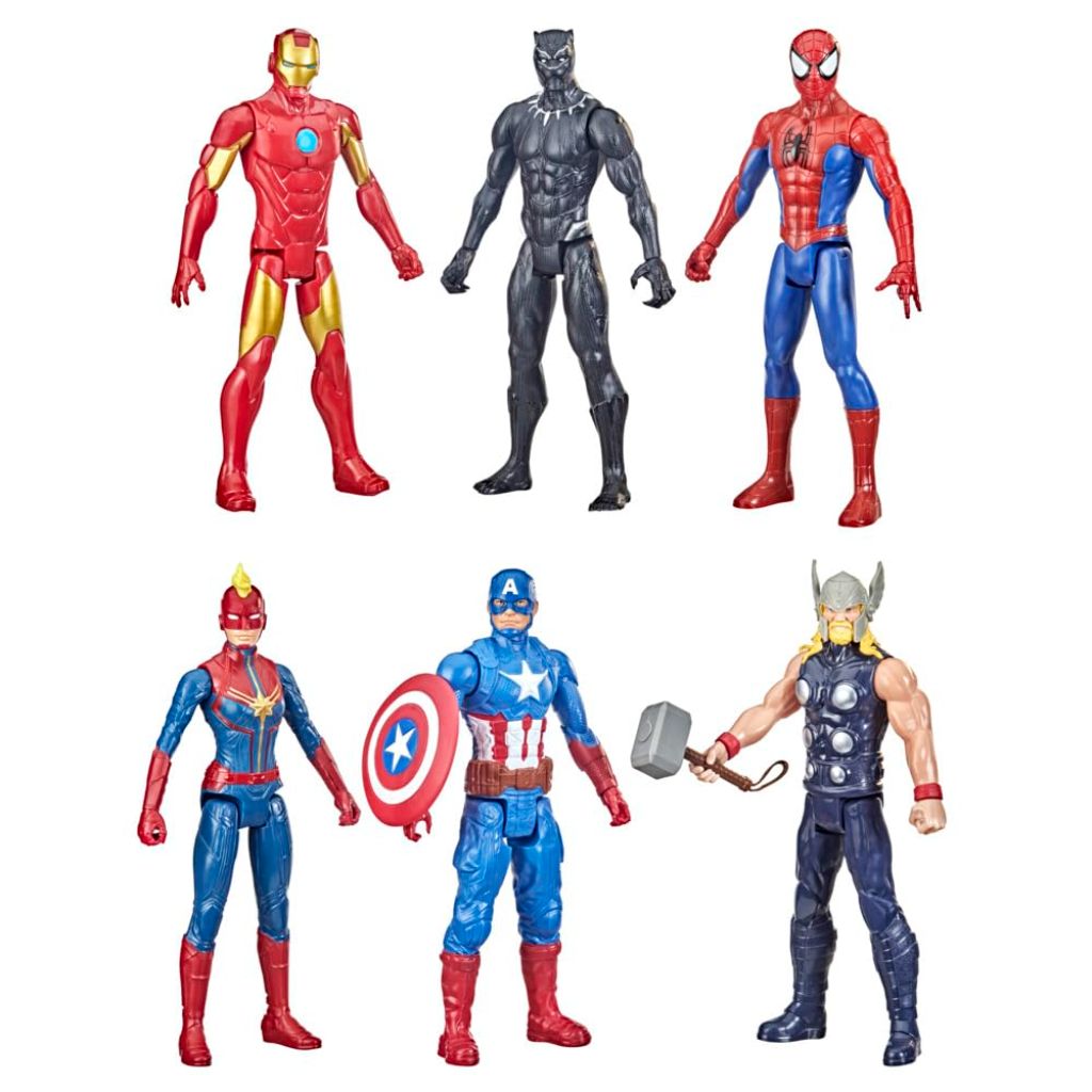 Hasbro- Marvel Titan Hero Series Multipack (6 Action Figures, 30 cm, Ages 4 Years) (F28615S1), Amazon Exclusive