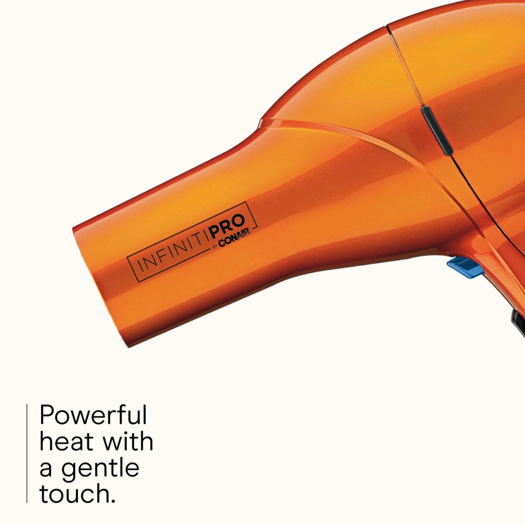 Infiniti PRO CONAIR Hair Dryer with Diffuser, Professional AC Motor, Orange