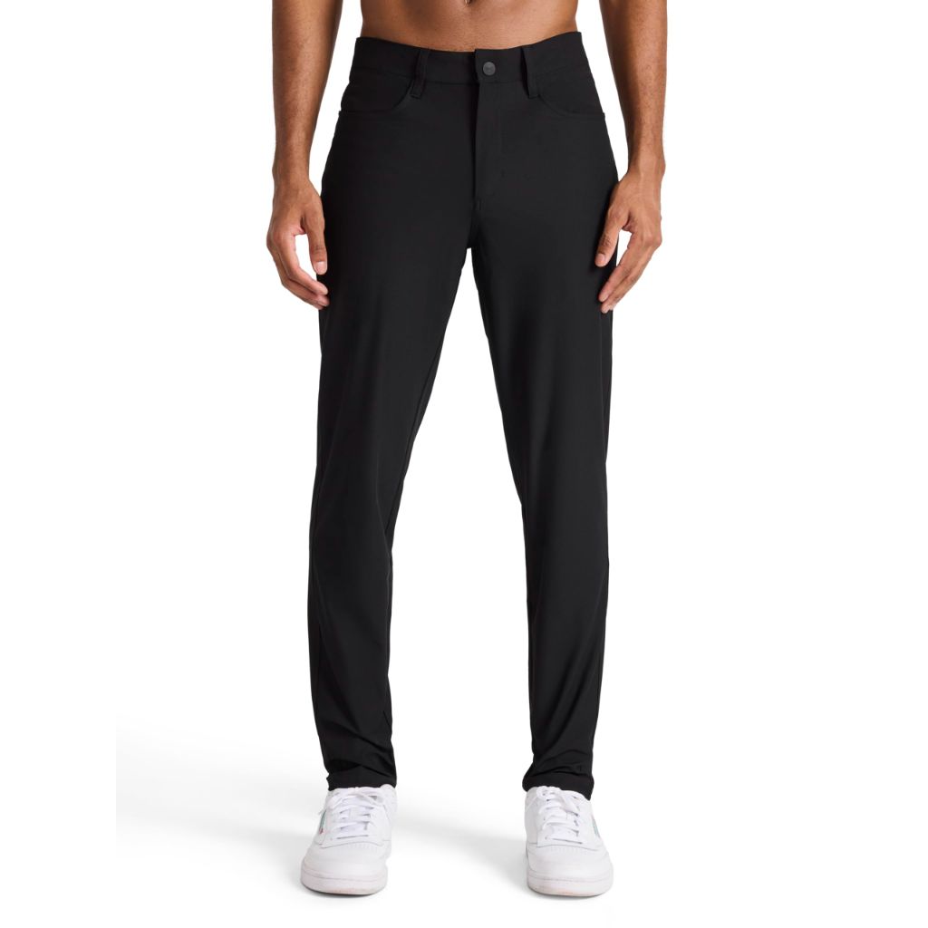 Reebok Men’s 5-Pocket Voyager Oblong Pant, Tapered Slim Fit, Black, 38X30