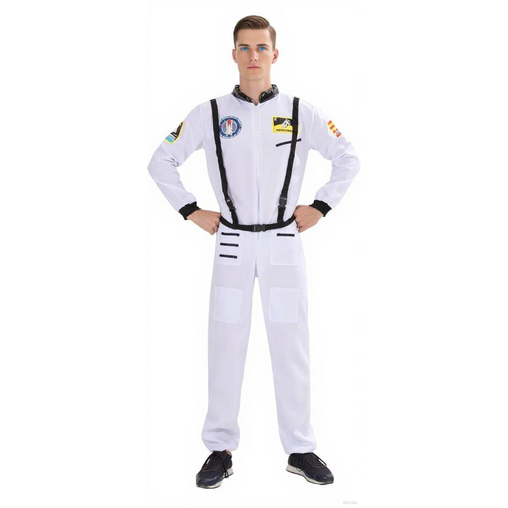 Kelpatol Astronaut Costume Adult, Space Suit Men (White, Small)