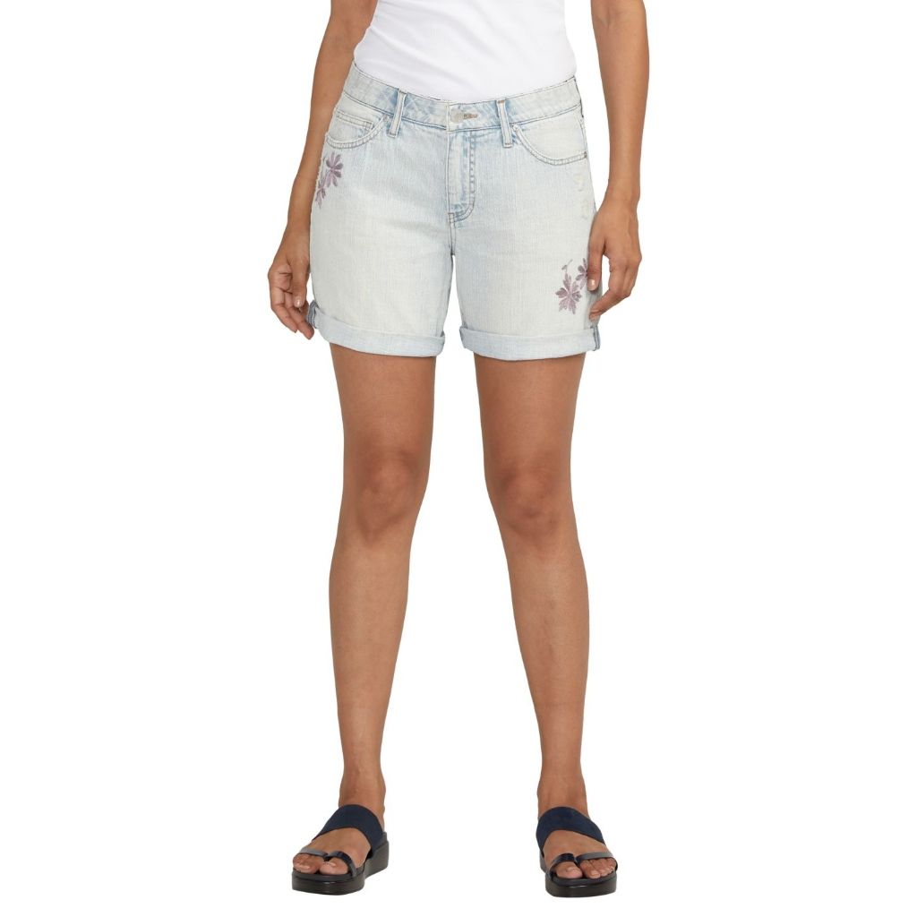 Jag Women's Alex Mid Rise 5" Boyfriend Shorts - Bella Vista Blue, Size 12