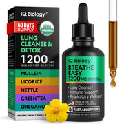 IQ BIOLOGY Mullein Drops for Lungs - USDA Organic Mullein Supplement with Arjuna 2 oz