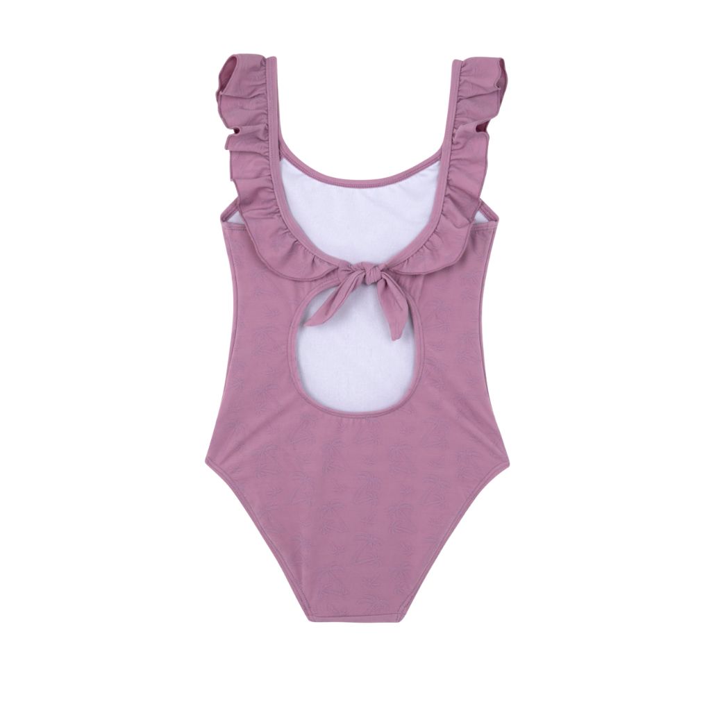 Gottex Girls Kids Textured Square Neck Ruffle One Piece Swimsuit, 5, Pink