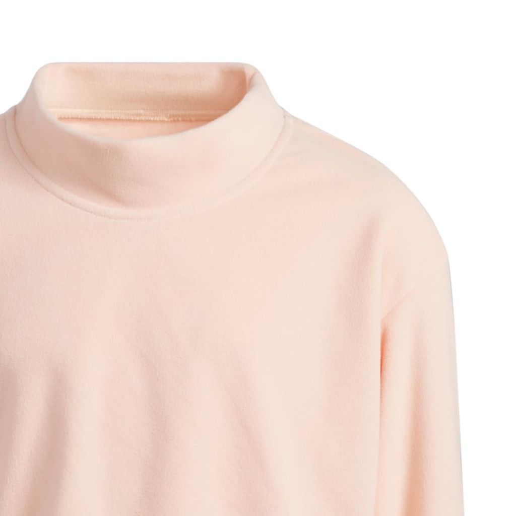 Adidas Girl's Fleece Mock Neck Pullover, Powder Coral, Medium