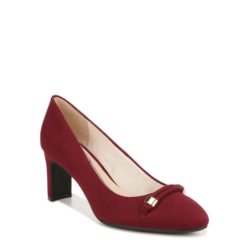 LifeStride Womens Gianna Block Heel Dress Pumps Pinot Noir 7.5 W