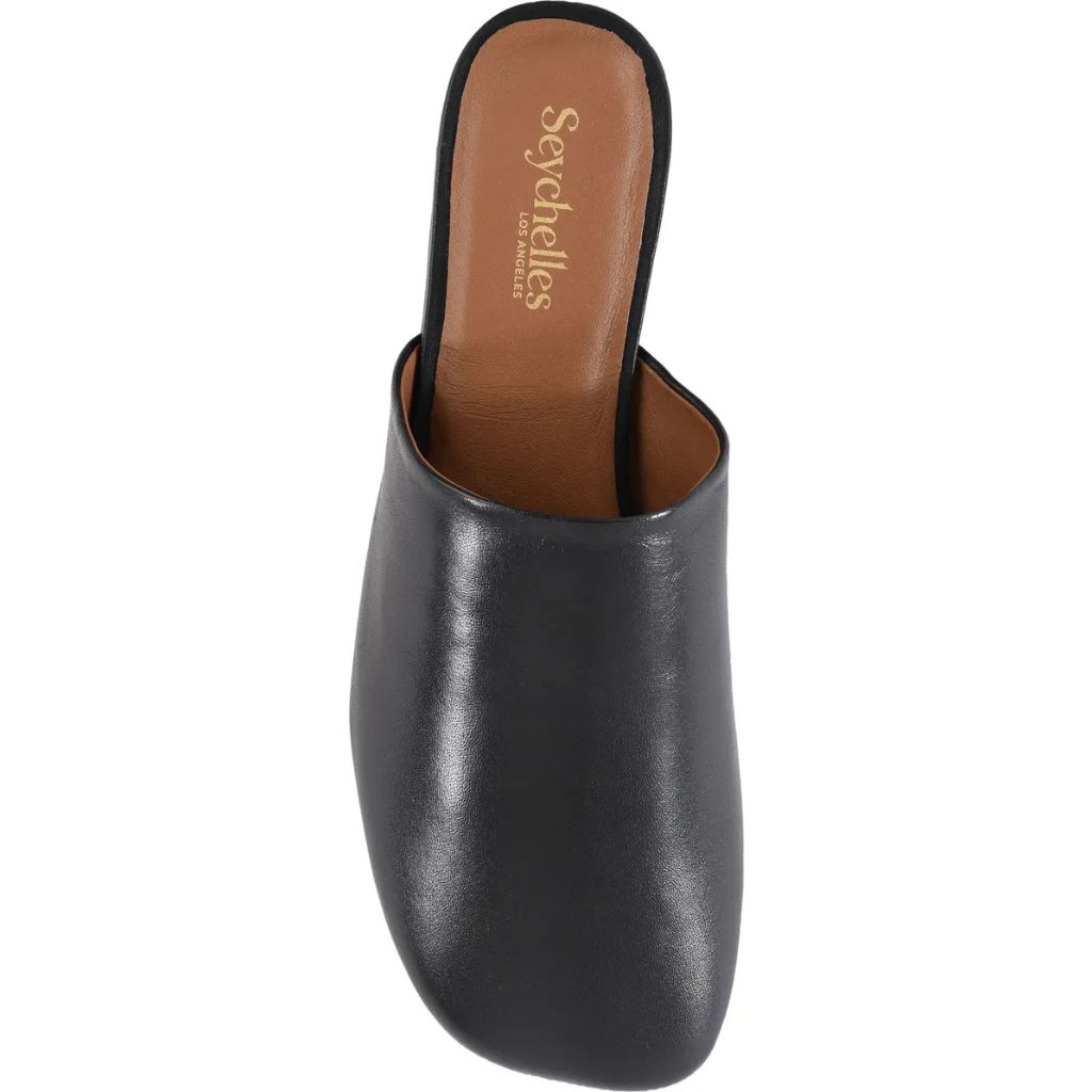 SZ 7, Seychelles Women's Bahama Leather Flat Mule, Black