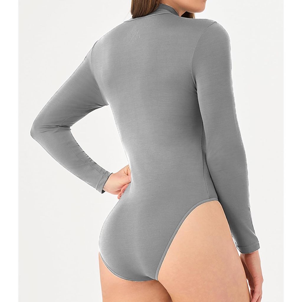 DAVID ARCHY Women's Long Sleeve Modal Soft Bodysuit Going Out Tops for Women L