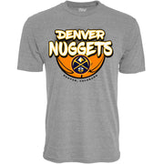 SZ S, Blue 84- Denver Nuggets NBA Officially Licensed Tri-Blend T-Shirt Heather Gray