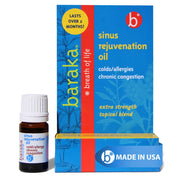 Baraka Sinus Rejuvenation Oil – Blend of 6 Organic Essential Oils for Clear Nasal Breathing, Eases Sinus Pressure