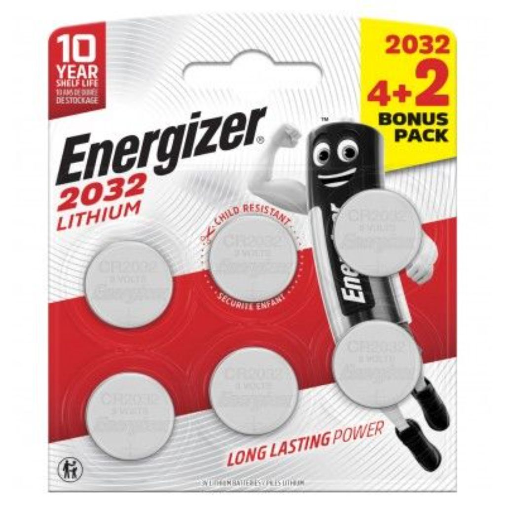 Energizer E302275000 Button Cell CR 2032 3V 6 Pc(s) 240 MAh Lithiu
