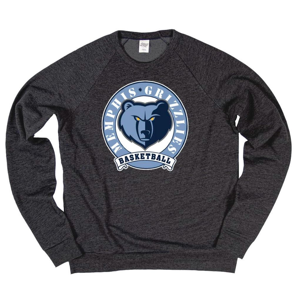 Memphis Grizzlies NBA Officially Licensed Tri-Blend Crewneck Sweatshirt Black, XX-Large