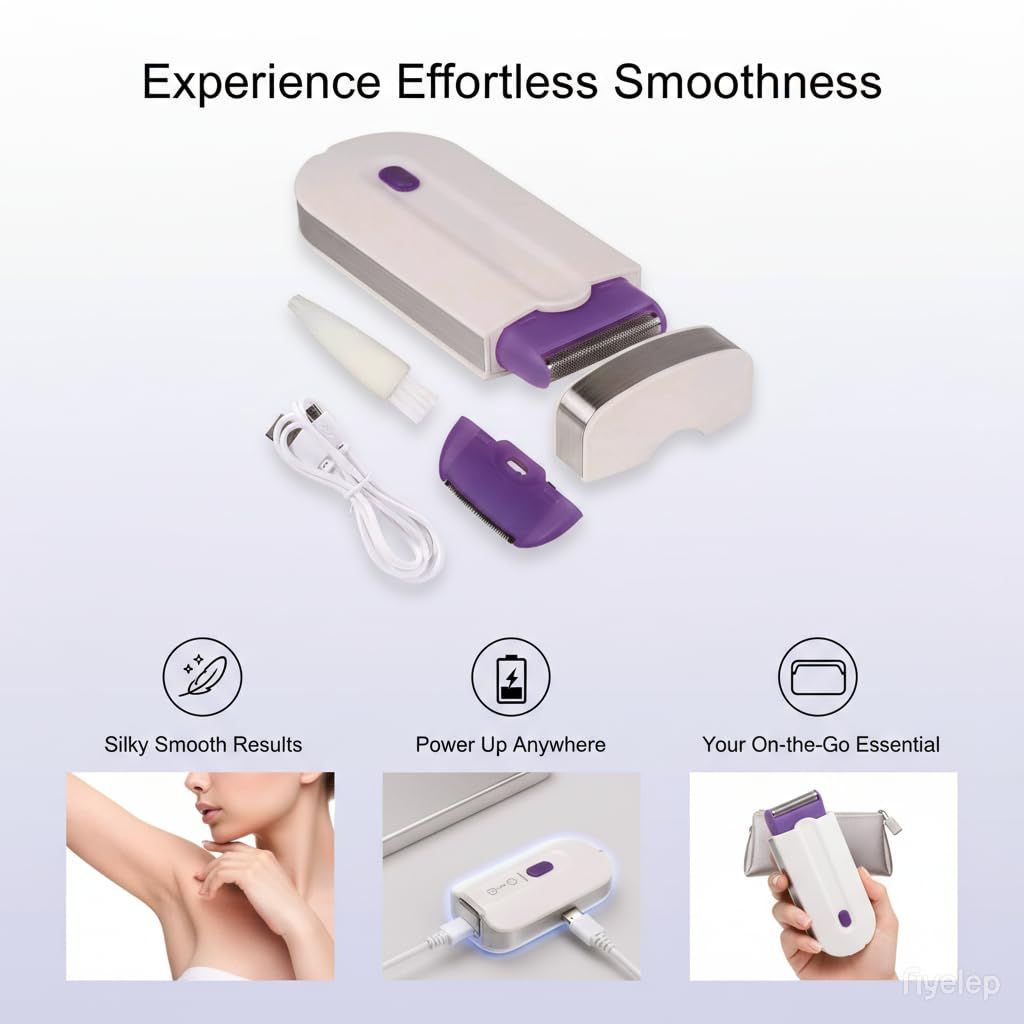 Women Laser Rechargeable Epilator Remover, Instant Pain Free Razor Sensor