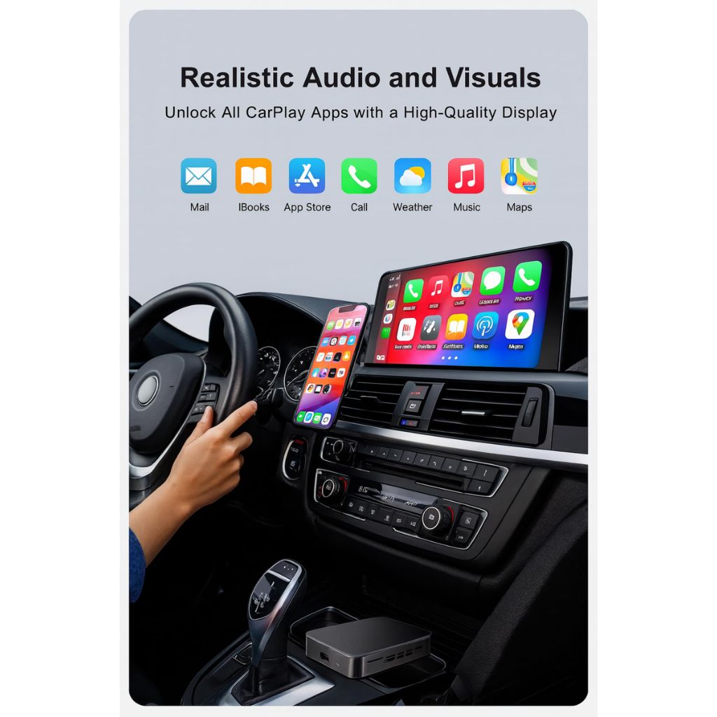ShareHag Wireless CarPlay & Android Auto AI Box, 4K HDMI for Wired CarPlay Cars