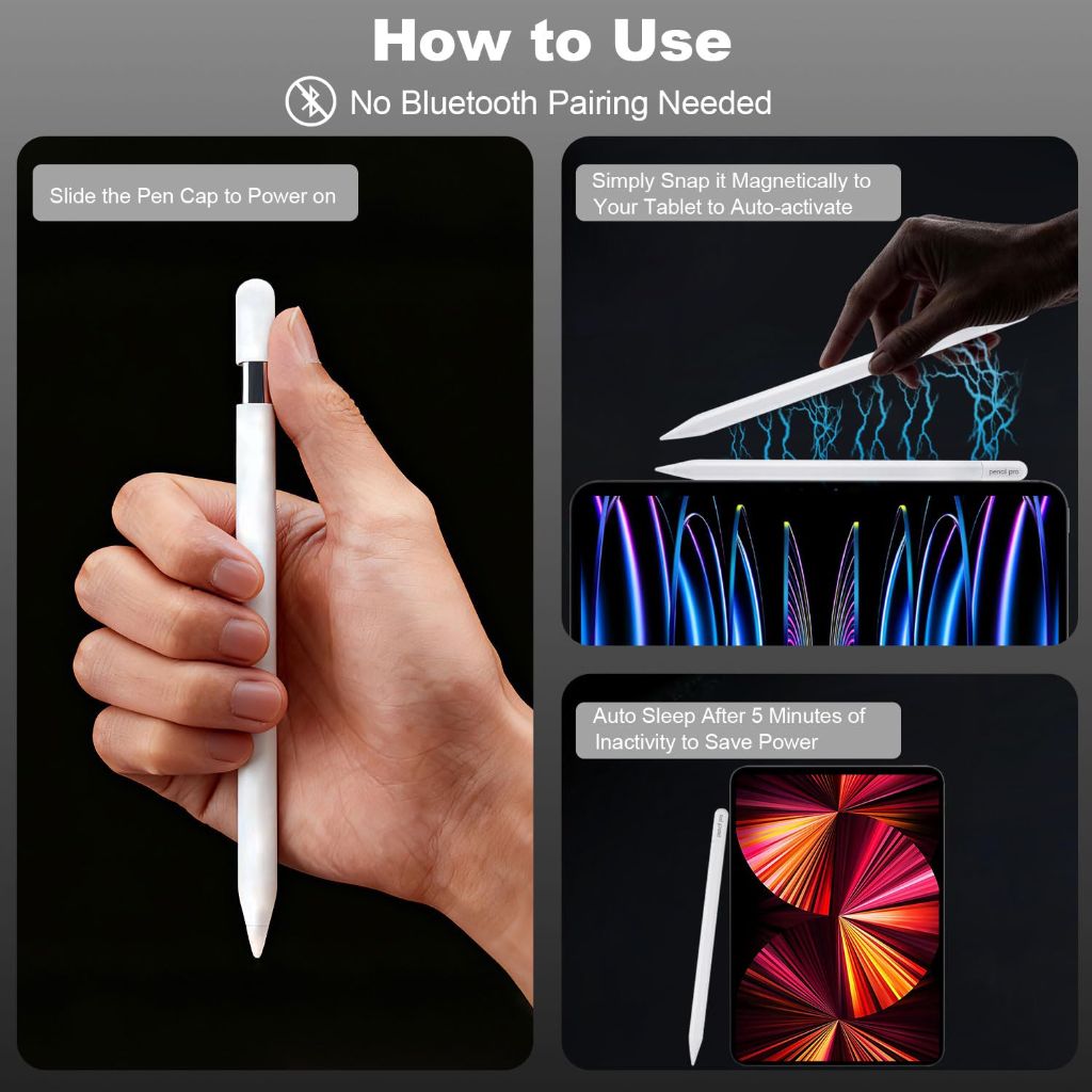 Stylus Pen for iPad with Magnetic Wireless Charging Device Compatibility Check Required