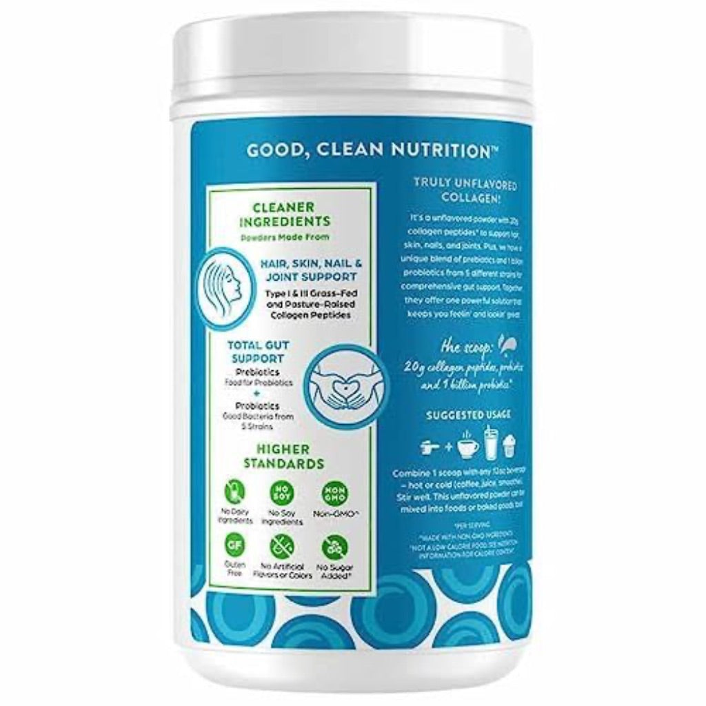 Orgain Collagen Peptides + Probiotics Powder - Unflavored,  1.6 lbs.