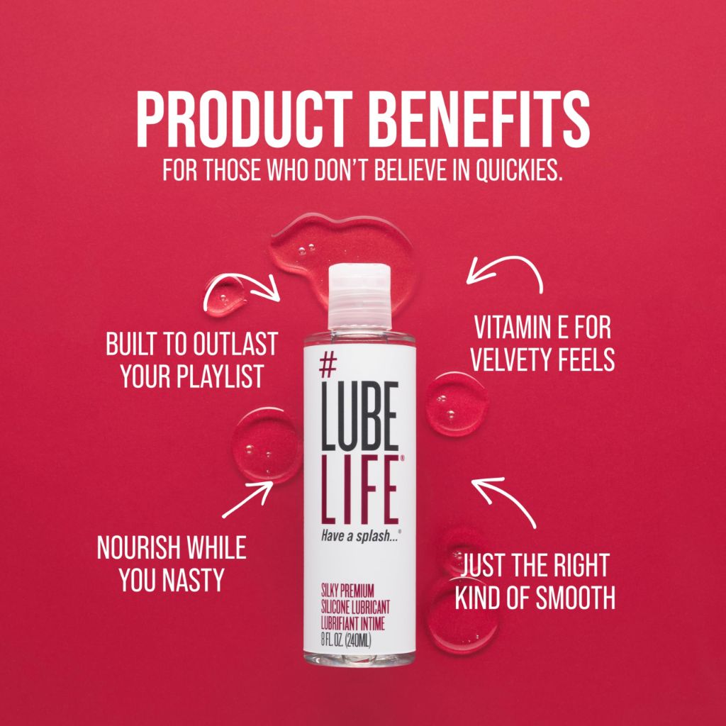 LUBELIFE Silky Premium Silicone Lubricant, Unscented, Non-Sticky and Water-Resistant, 8oz