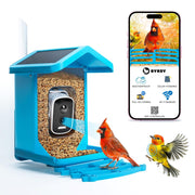 Smart Birdhouse with HD Camera & Solar Panel - Blue