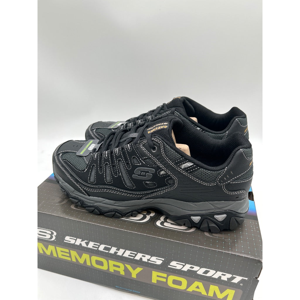 Skechers Men's Afterburn M. Fit Lace Up Sneakers, Black - Size 11.5