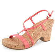AerosolesWomen's Miles Strappy Wedge Sandal, Coral Patent Faux Leather W Cork, 8.5M
