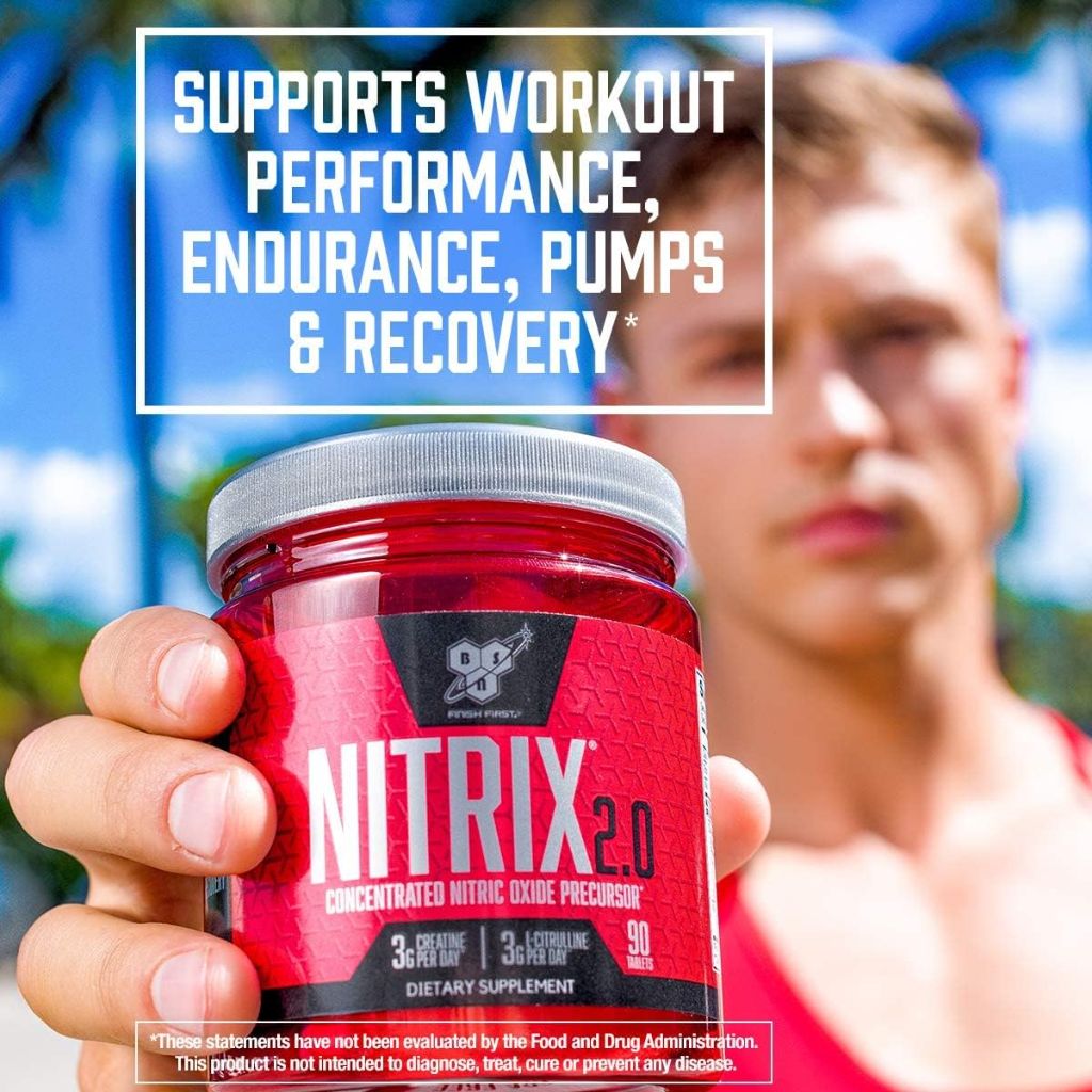 BSN NITRIX 2.0, Workout Supplement, 180 Tablets, 60 Servings