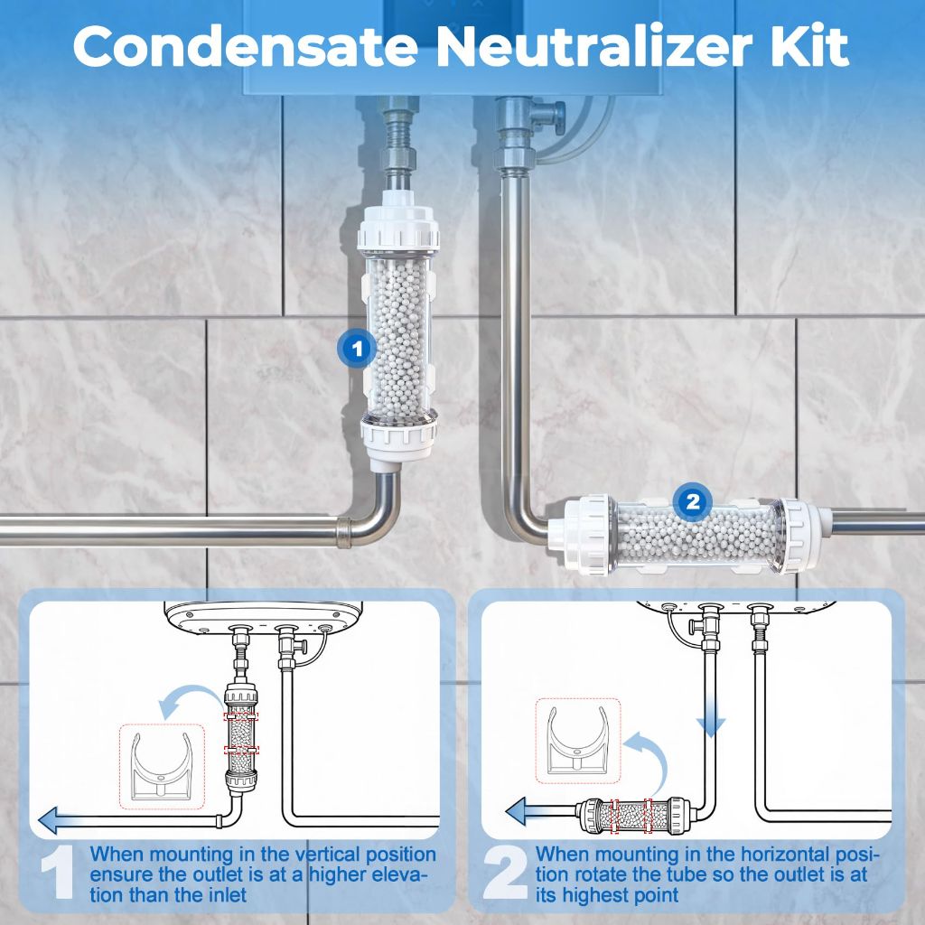 Condensate Neutralizer Kit, Compatible with Rinnai, High-Efficiency Boilers and Tankless Heaters