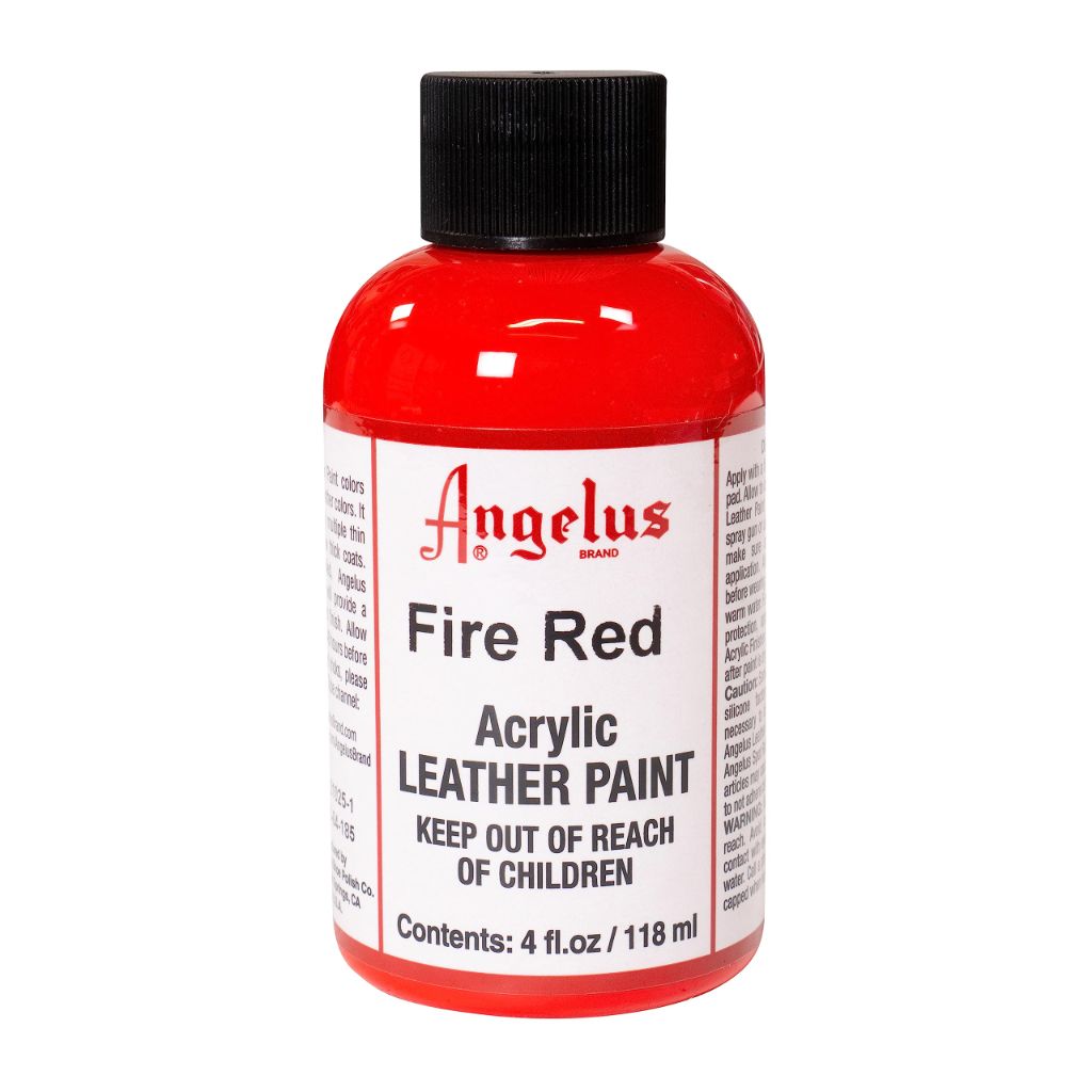 Angelus Acrylic Leather Paint, 4 Fl Oz (Pack of 1), Fire Red