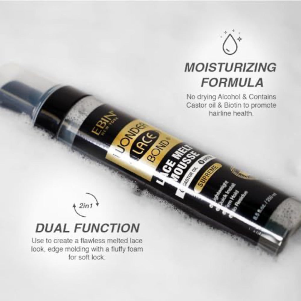 EBIN New York Wonder Lace Bond Lace Bond Melt Hair Mousse, 8.5 fl. oz.