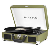 Victrola Journey Bluetooth Portable Suitcase Record Player – (Green Olive)