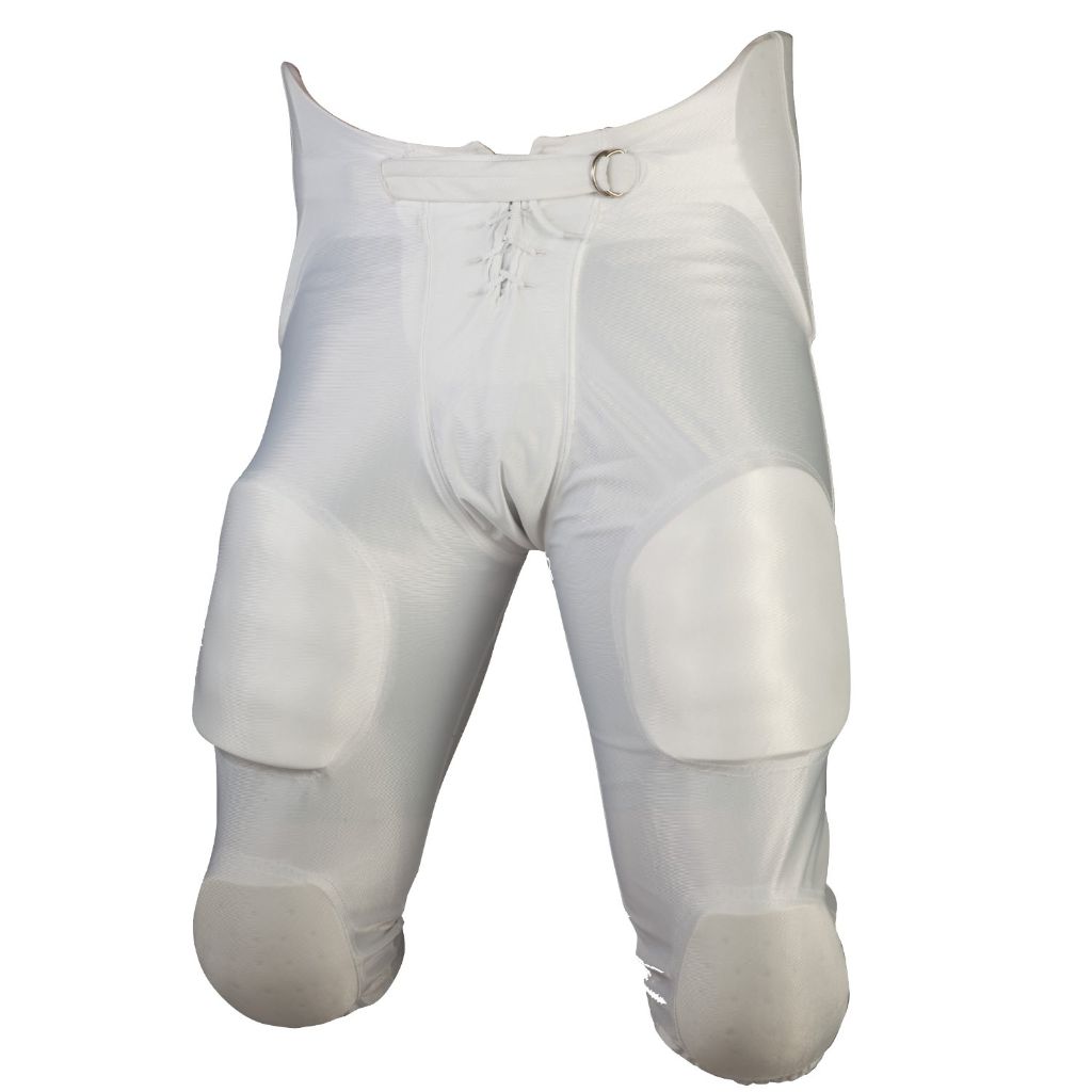 SZ SY Cramer Football Game Pants, 7 Pads with Hip, Tailbone, Thigh, and Knee Pads,  White