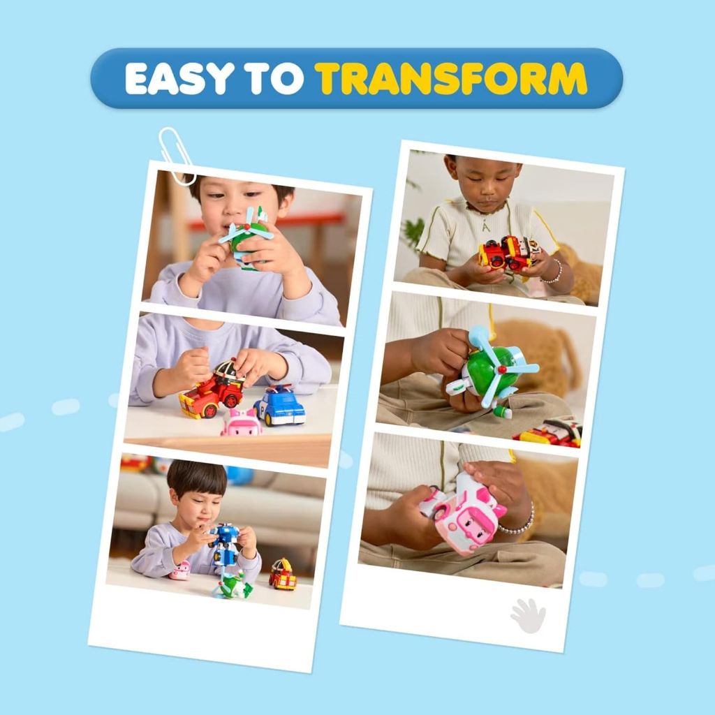 Robocar Poli 4" Transforming Robot - Helly Transforming Helicopter Action Rescue Toy Figure, STEM Educational Gift for Toddlers and Kids Age 1+ (Damaged Box)
