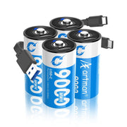 Artman Rechargeable Lithium C Batteries 4 Pack