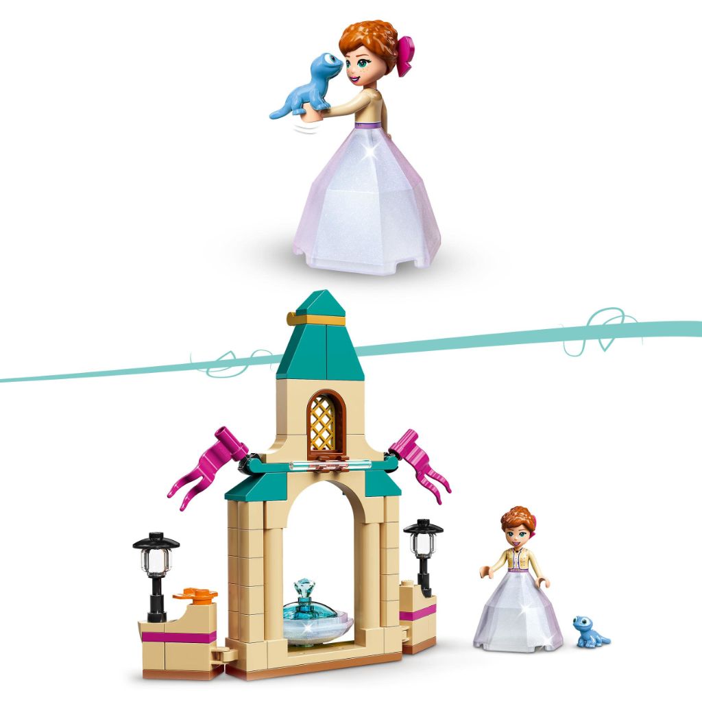 Lego 43198 Disney Anna's Castle Courtyard Building Toy for Kids with Frozen 2 Mini Doll and Diamond Dress
