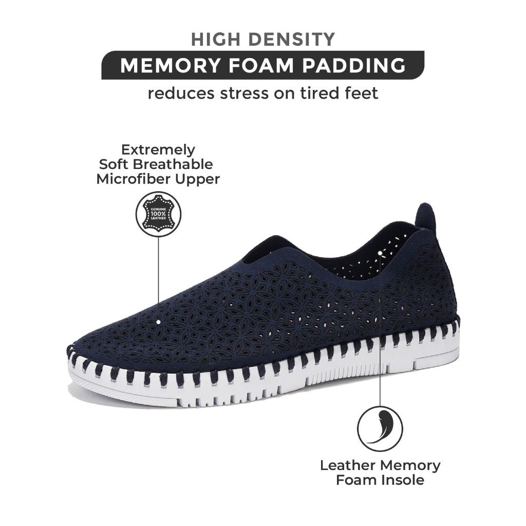 SZ 9, Project Cloud Womens Shoes - with Memory Foam Insole - (Rose, Navy)