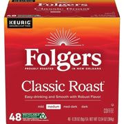 Folgers Classic Roast Medium Roast Keurig K-Cup Coffee Pods, 48ct