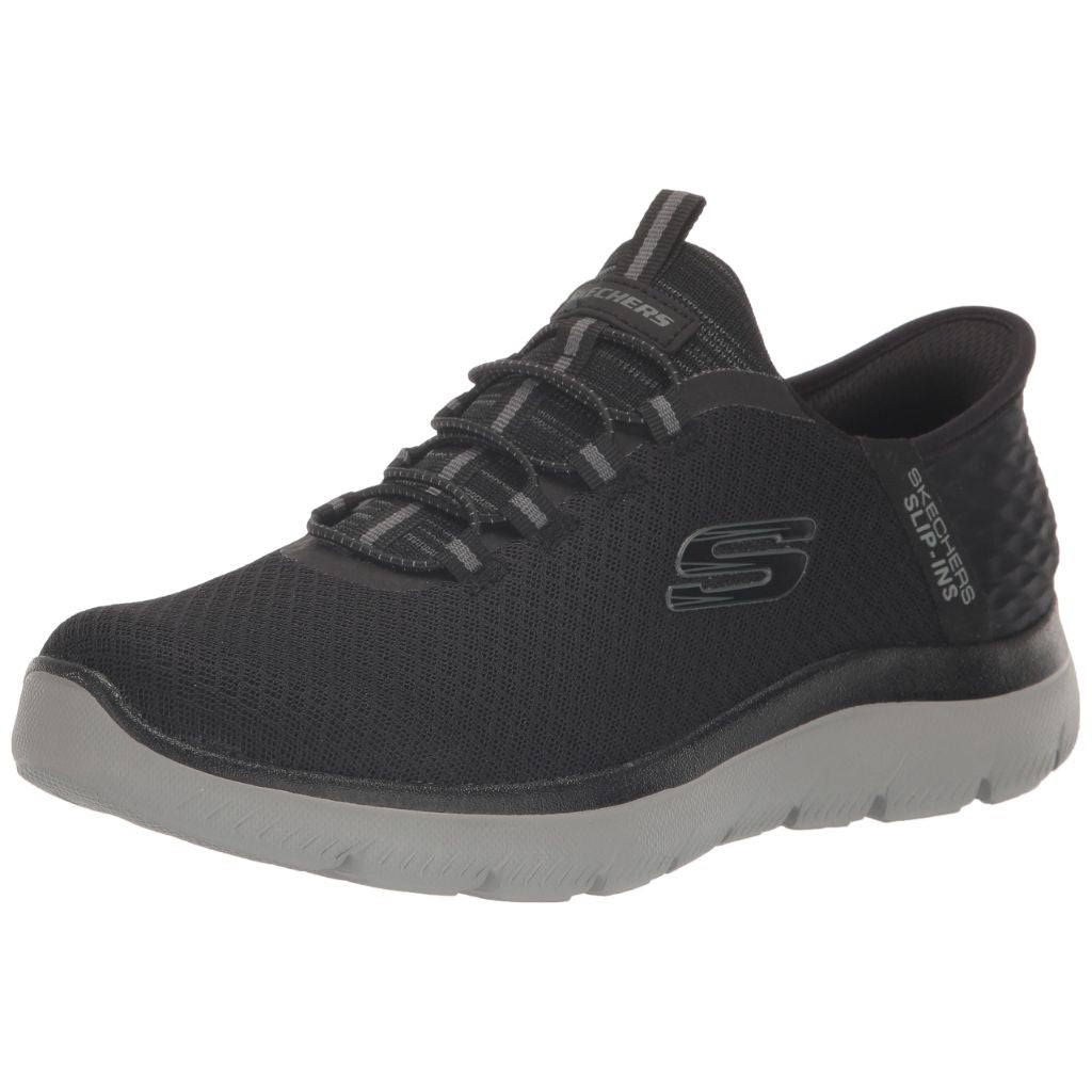 Skechers Men's Summits High Range Hands Free Slip-in Sneaker, Black/Charcoal, 14