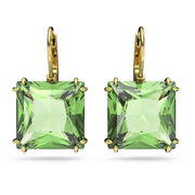 Swarovski Millenia Drop Earrings, Square Cut, Green Crystal, Gold-Tone Finish (5636564)