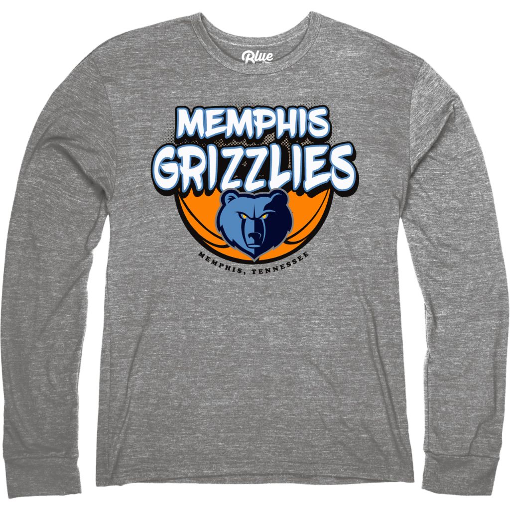 Memphis Grizzlies Adult Long Sleeve T-Shirt, Heather Gray - size M