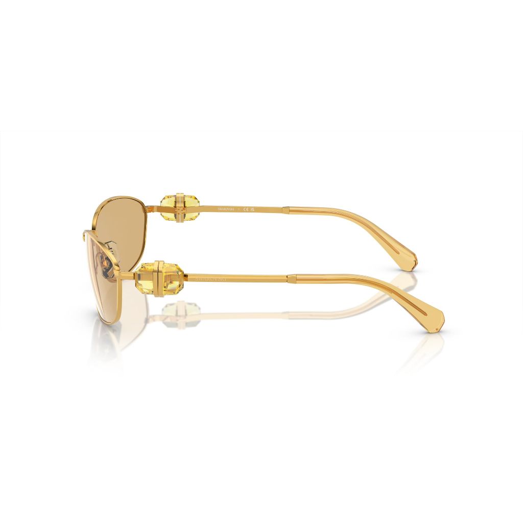 Swarovski SK7010 Sunglasses, Yellow Gold/Light Yellow Mirrored Silver, 59 mm