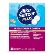 Alka-Seltzer Plus Severe, Cold & Cough Medicine For Adults, Power Fast Fizz Citrus Effervescent Tablets | 48ct