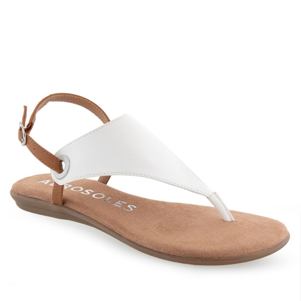 SZ 11M, Aerosoles Women's CONCLUSION Flat Slingback Thong Sandal | White