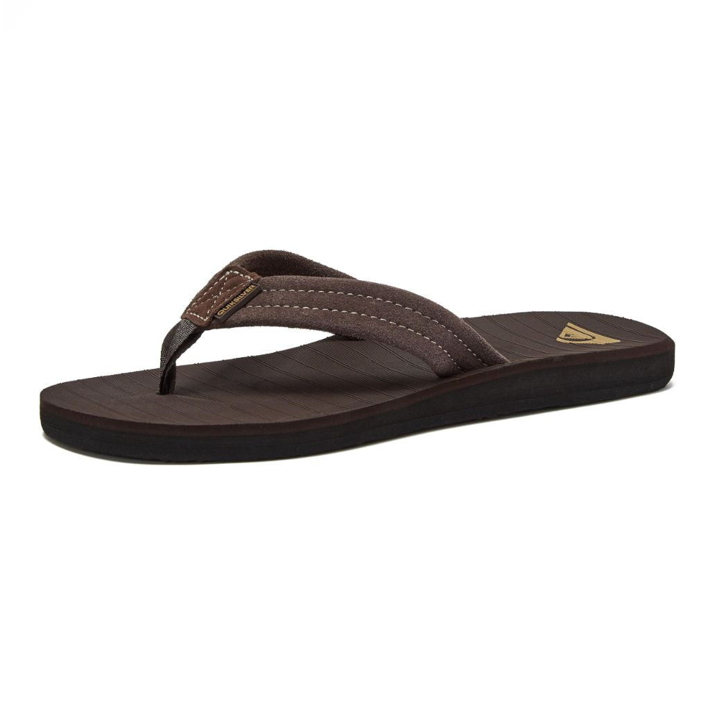 Quiksilver Carver Suede Flip Flops for Men, Arch Support Athletic Mens Sandals, Size8 M US