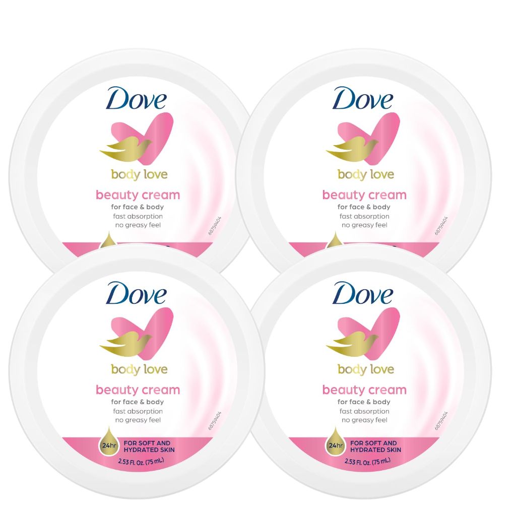 Dove Nourishing Body Care Face, Hand, and Body Beauty Cream - 2.53oz (4 Pack)
