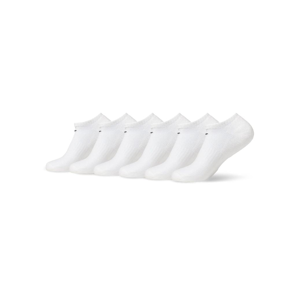 SZ M, Nike Unisex Everyday Cushioned Training No-Show Socks (6 Pairs), White/Black