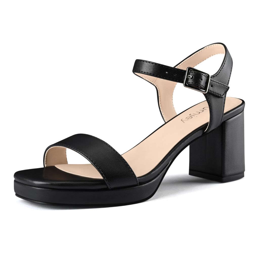Black Platform Heels for Women, Black - size 9